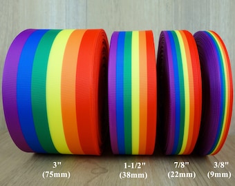 Pastel Rainbow Satin Ribbon – 6mm, 10mm, 16mm, 25mm & 38mm – Italian Options