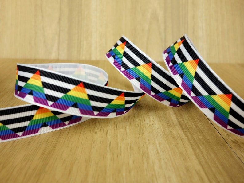 3 Inch,2 Inch,1-12 Inch,78 Inch,58 Inch,38 Inch Straight Ally Pride Flag Printed Grosgrain Ribbons