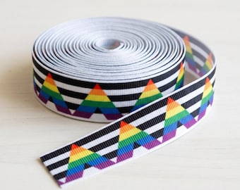 Straight Ally Pride Grosgrain Ribbon for Hair Bows, LGBTQ Craft Supply, Gift Wrapping, Ribbon by Yard