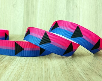 Demibisexual Pride Flag Printed Grosgrain Ribbons -3/8 Inch -7/8 Inch