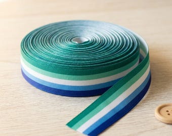 Gay Male Pride Grosgrain Ribbon 7/8 Inch 22mm, LGBTQ Printed Ribbon for Hair Bows, DIY Crafts, Gift Wrap, Ribbon by Yard