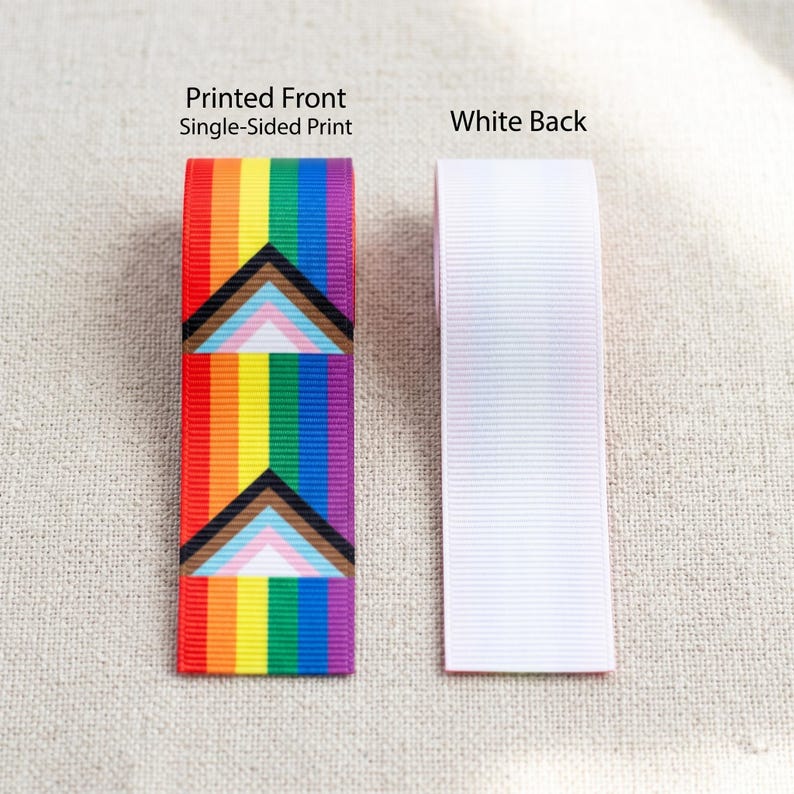 Progress Ribbon Progress Pride Ribbon, LGBTQ Grosgrain Ribbon for Hair Bows, Pride ...