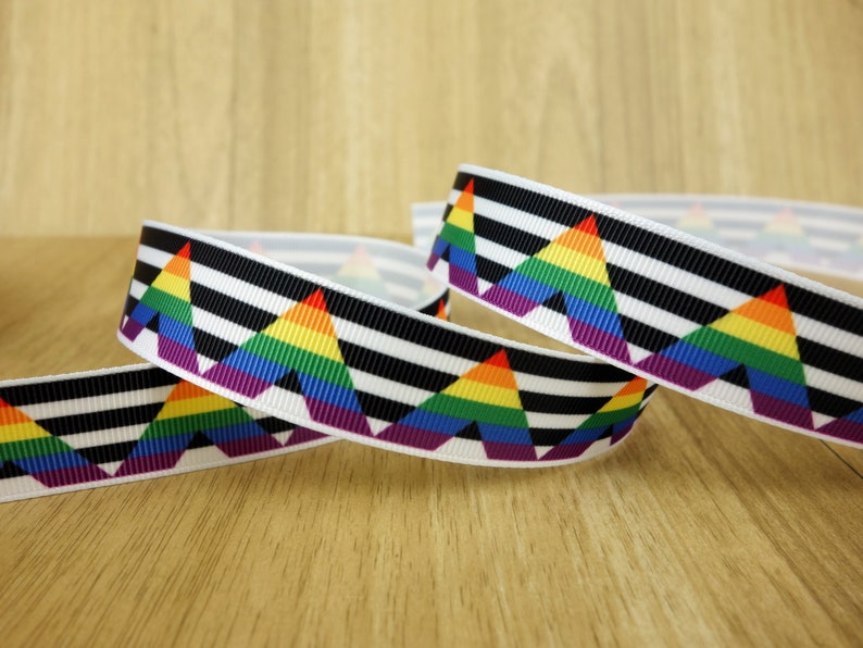 3 Inch,2 Inch,1-12 Inch,78 Inch,58 Inch,38 Inch Straight Ally Pride Flag Printed Grosgrain Ribbons