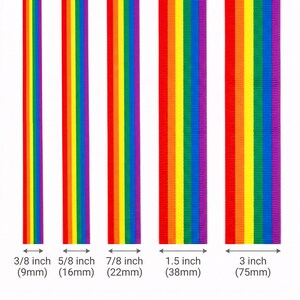 Gay Pride Flag Grosgrain Ribbon, Rainbow Ribbon for Hair Bows and Crafts image 6