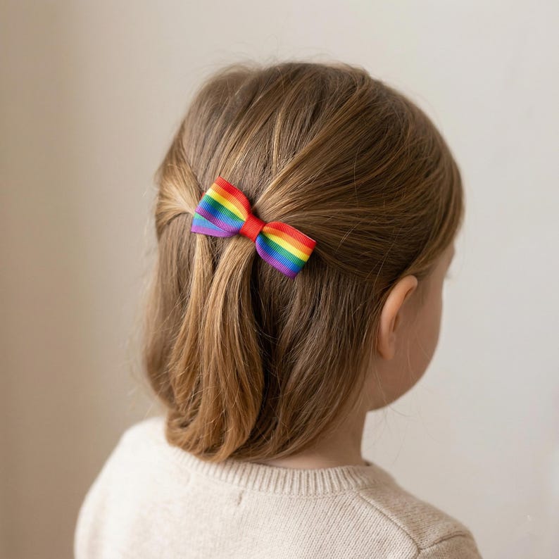 Gay Pride Flag Grosgrain Ribbon, Rainbow Ribbon for Hair Bows and Crafts image 2