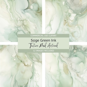 Alcoholinkt salie groen marmer digitaal papier, lichtgroene werveling textuurpakket, salie en beige achtergrond, scrapbooking briefpapier, commercieel gebruik