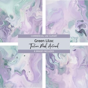 May include: A digital download of 8 green and lilac abstract marble texture images.  The images are perfect for digital scrapbooking, card making, and other creative projects.  COMMERCIAL USE CLIPART Green Lilac Texture Pack Artwork 8 IMAGES INCLUDED