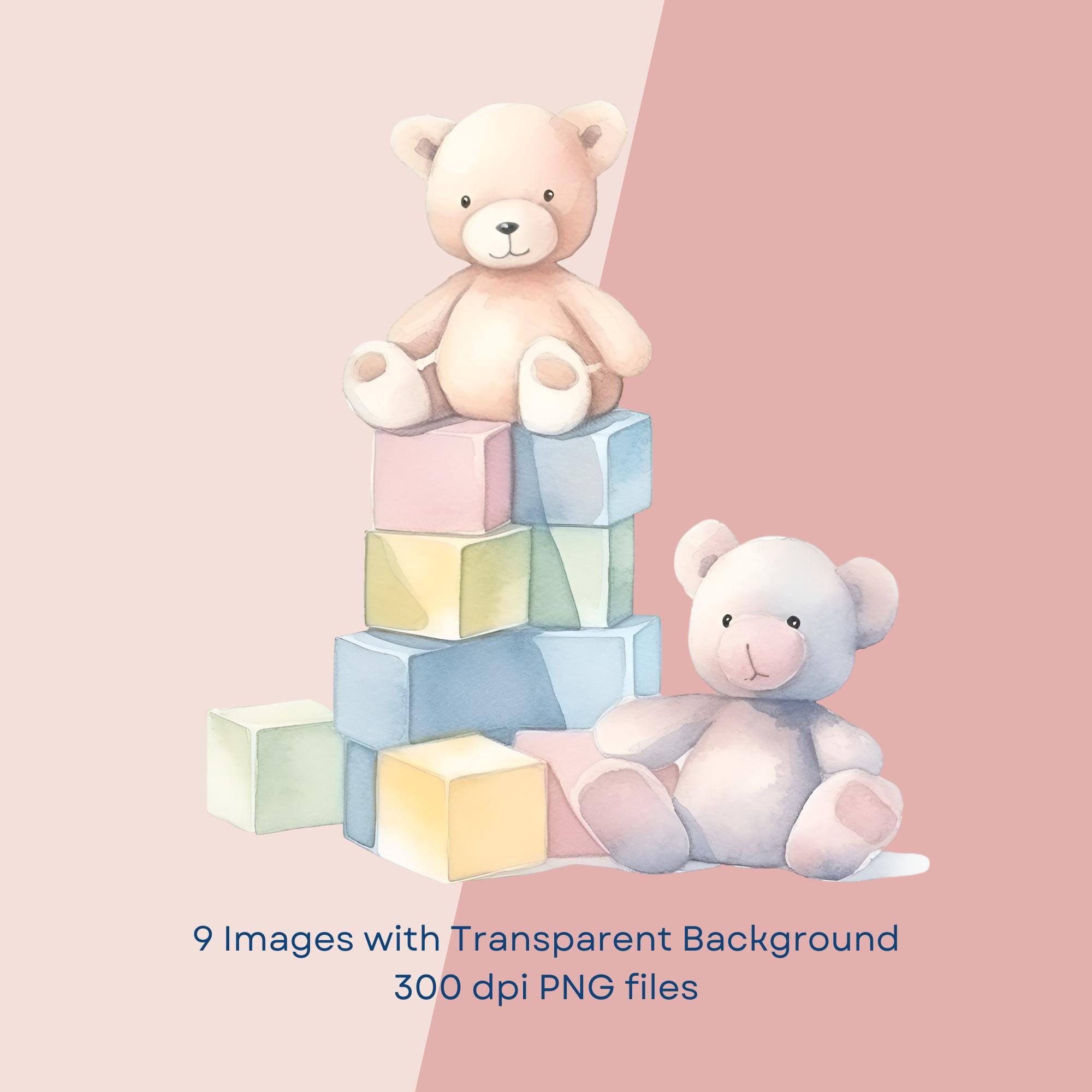 Watercolor Baby Blocks Clipart, New Born Baby Toys Clip Art, Baby ...