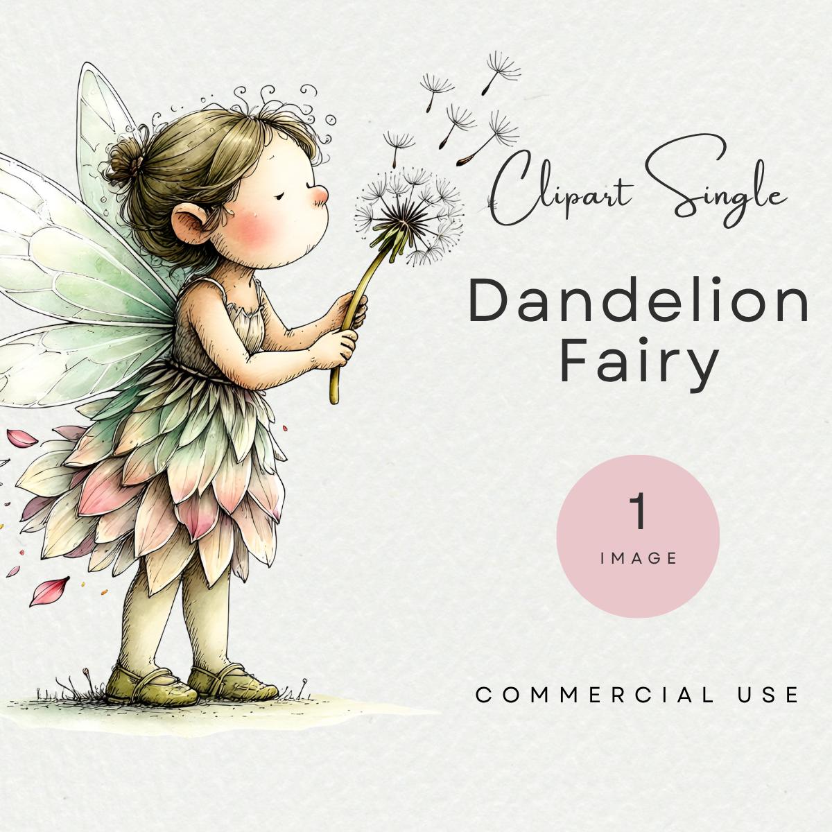 Dandelion Fairy Clipart Fantasy Flower Clip Art PNG Whimsical Pastel ...