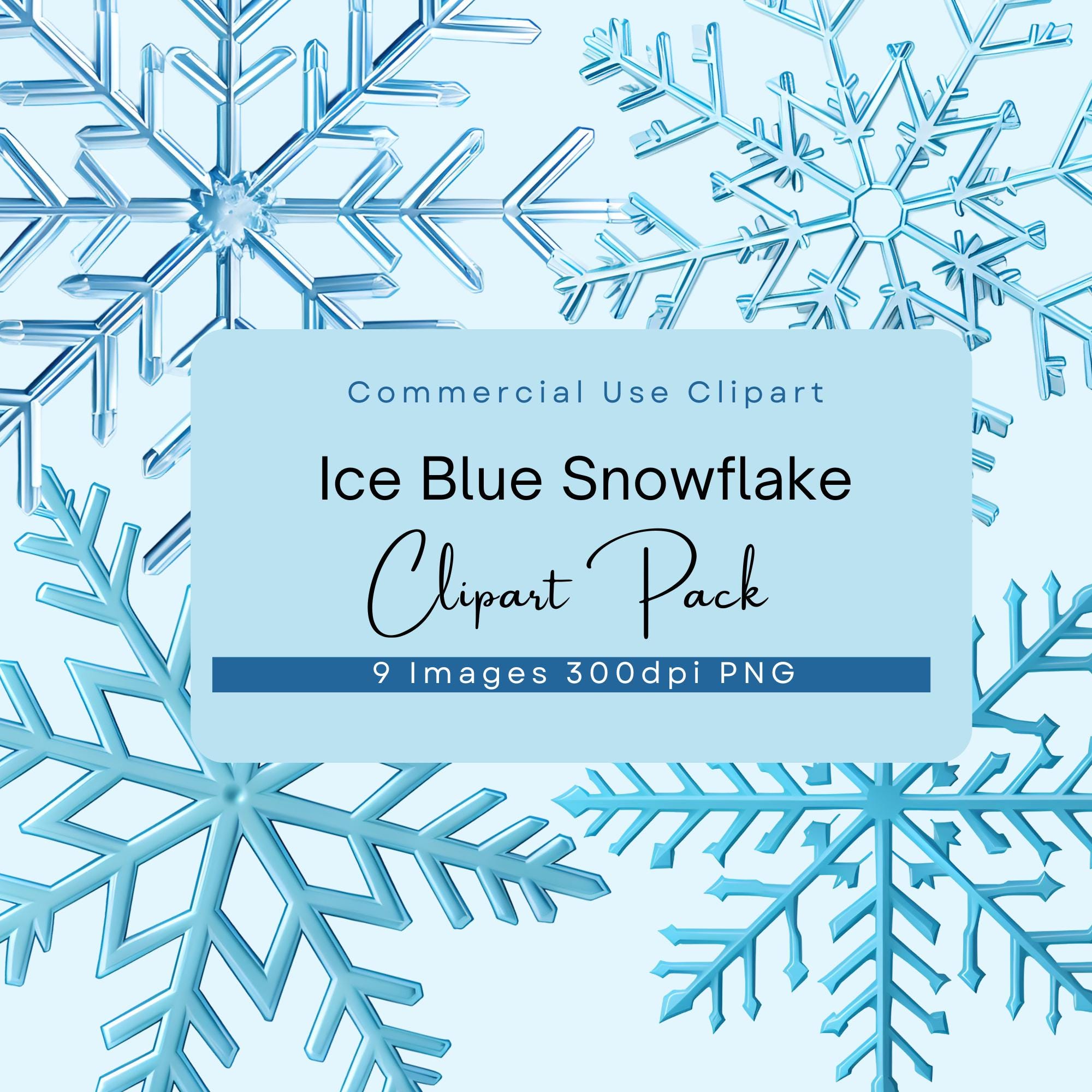 Ice Blue Snowflake Clipart, Winter Clip Art, Snow, Ice Crystal PNG ...