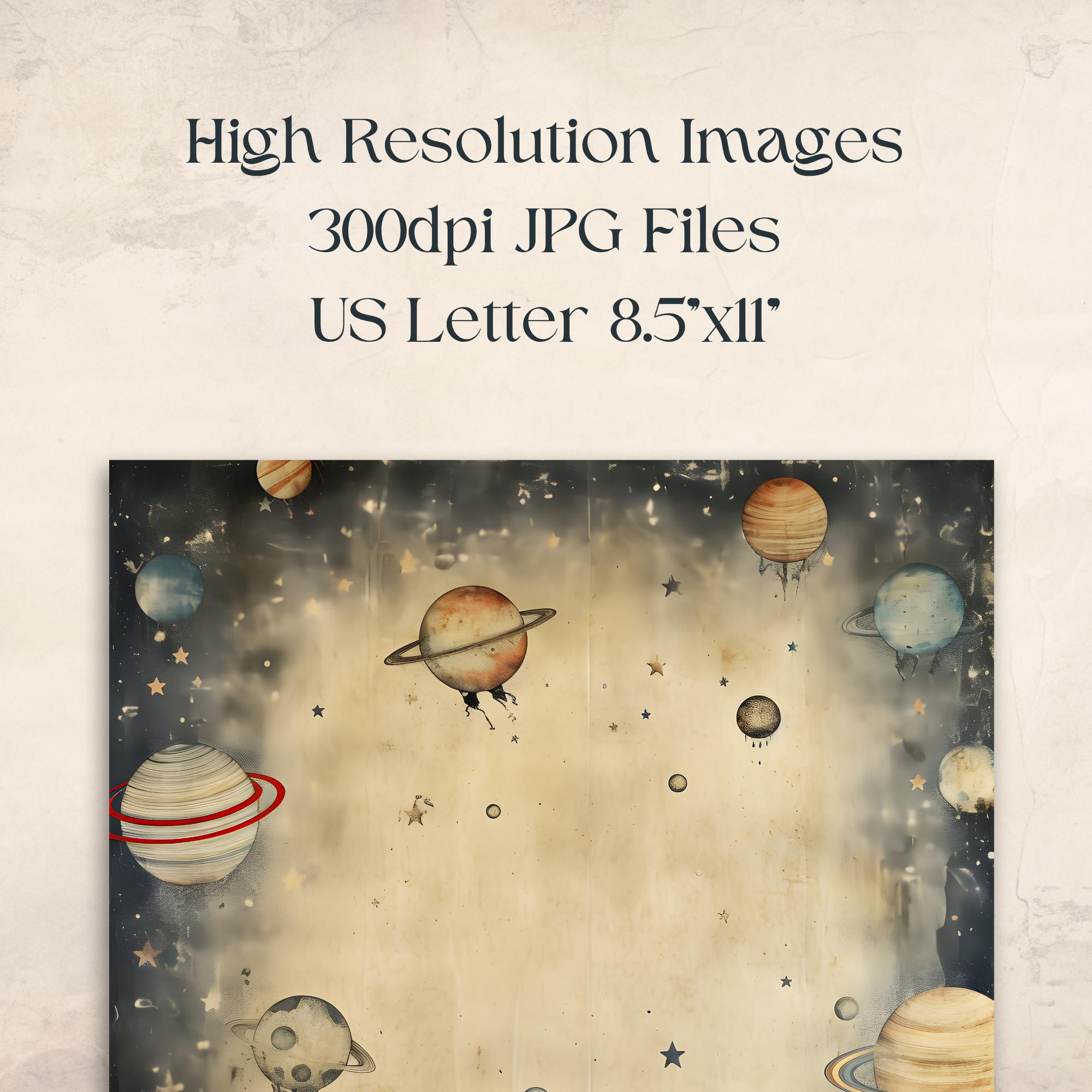Space Journal Paper Retro Space Junk Journal Paper, Printable Cosmos Stars Digital Paper ...