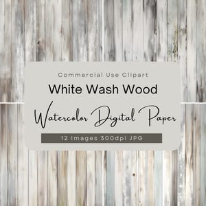 Papel digital de madera blanqueada, paquete de texturas rústicas de acuarela, fondo de tablón vintage, álbum de recortes shabby chic, diario basura, JPG de estilo rústico