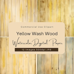 Papel digital con fondo de madera lavada en amarillo, paquete de texturas de madera envejecida, tablones antiguos rústicos, álbum de recortes de boda bohemio, diario basura.