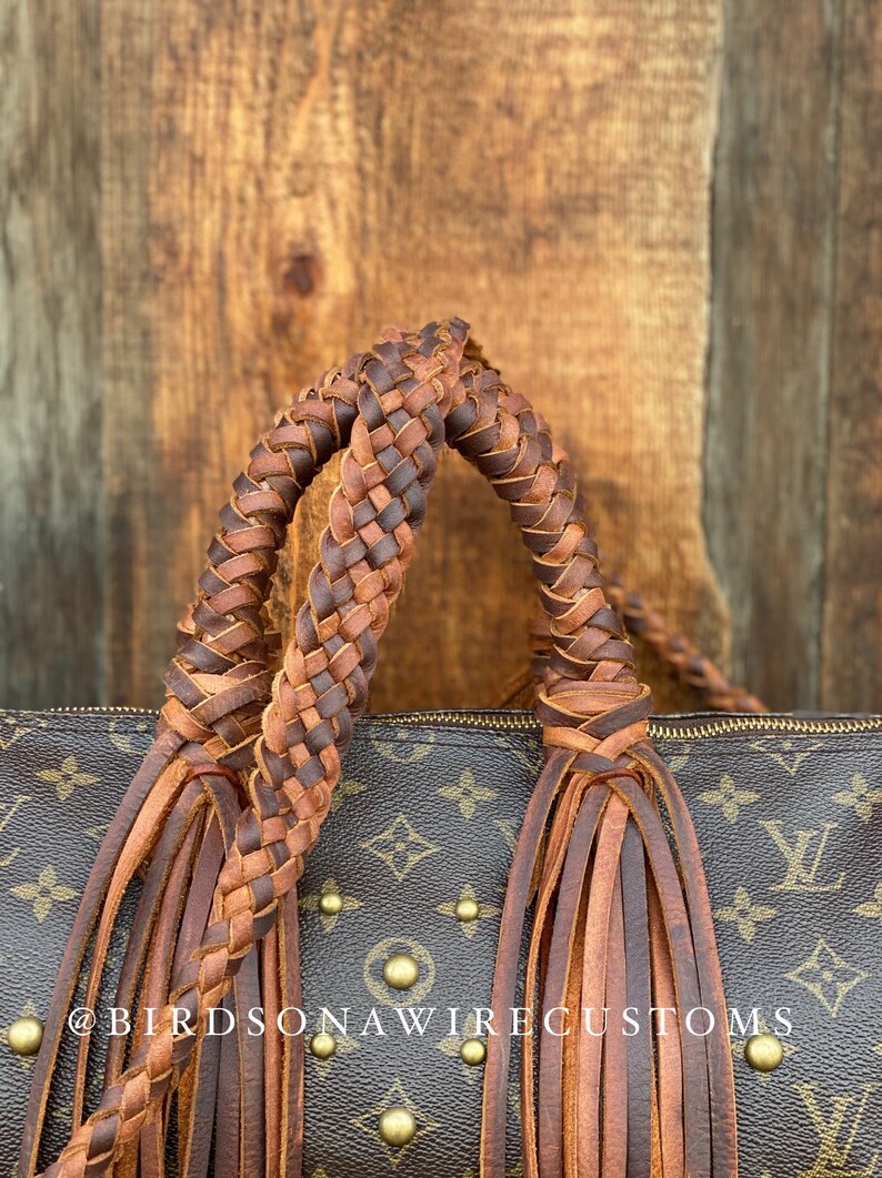 Handmade 6 Strand Braided Leather Strap for Fringe Bags Brown Etsy