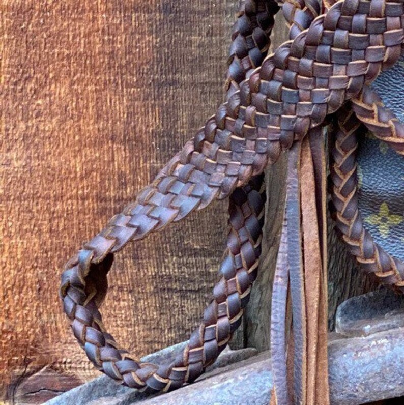 Handmade 8 Strand Braided Brown Leather Strap for Fringe Bags Etsy