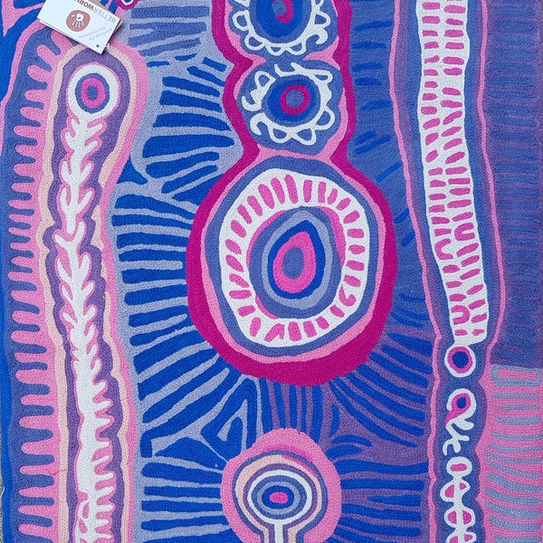 Rug, Wall Hanging, S, Wool, Aboriginal Design, Chainstitch, Kashmir, Australia, Fair Trade, Two Dogs, Murdie Morris, Warlukurlangu, Living