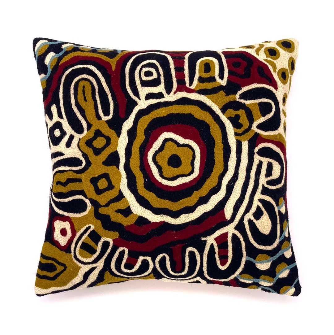 Donna Rioli Cushion Cover, 40 Cm, Aboriginal Art, Wool, Chainstitch, Anawari ...