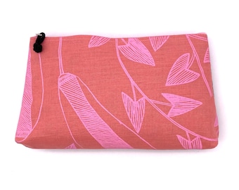 Zara M, Clutch, Aboriginal, Handgedrukt, stof, Lange yams, Maath Maralngurra, Injalak Arts, Portemonnee, Kunst, Cosmetisch, Gevoerd, Elegant