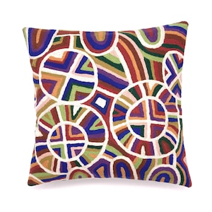 Cushion Cover, 40 cm, Aboriginal, wool, Chainstitch, My Place, Samuel Miller, Living room, Home, Australia, Fair Trade, APY Lands