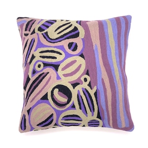 Cushion Cover, 40 cm, Aboriginal, wool, Chainstitch, Seven Sisters, Anmanari Brown, Living room, Home, Australia, Fair Trade, APY Lands