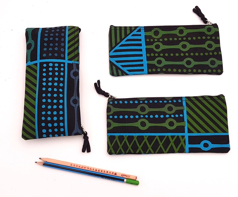 Pencil Case Aboriginal Art Fabric Handprinted Zip Glasses Etsy