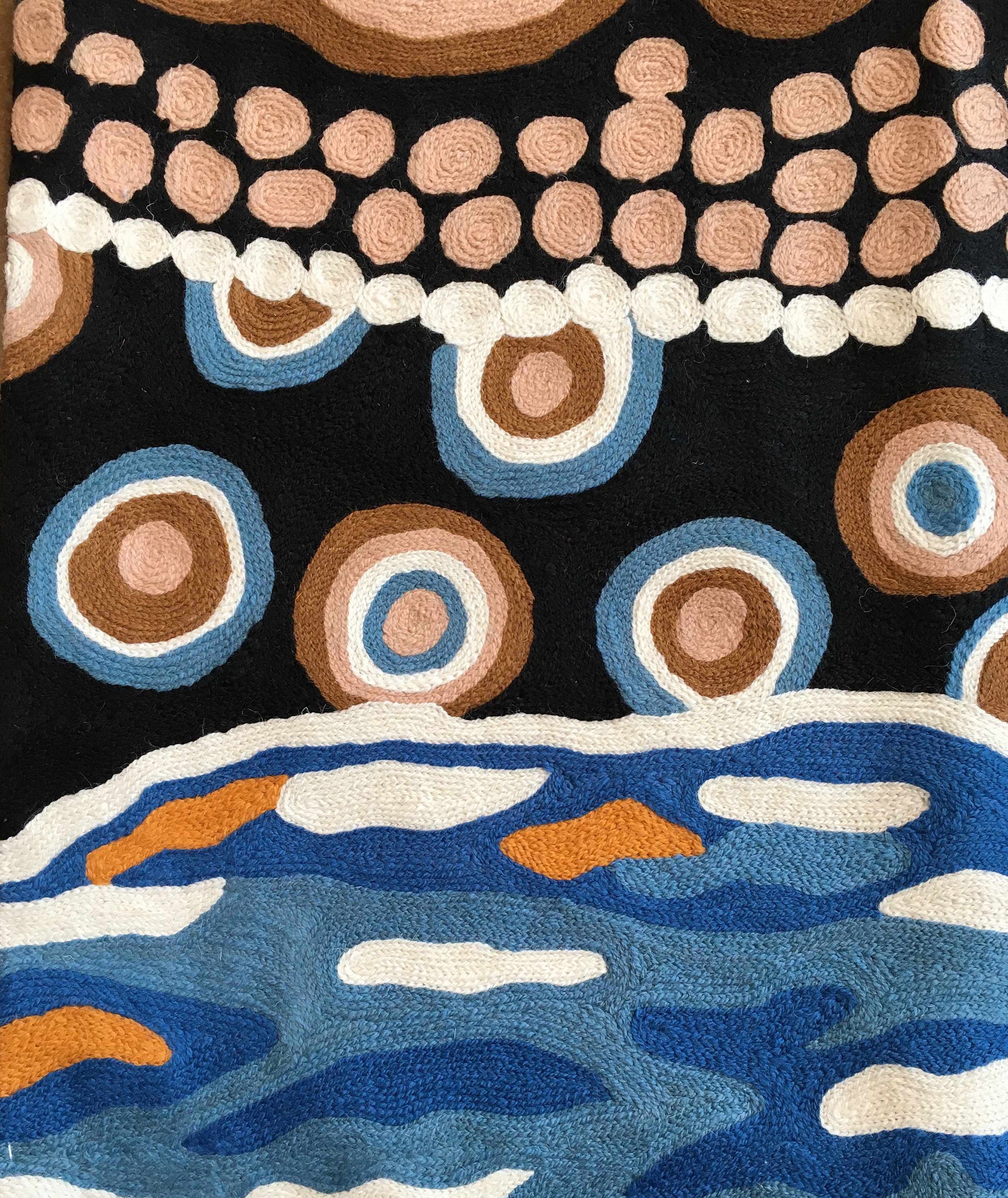 Rug Wall Hanging S Wool Aboriginal Design Chainstitch Etsy