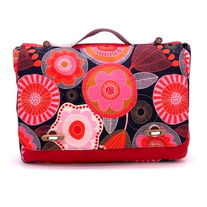 Cartable Jules - Native d'Australie, plantes, fleurs, flore, art, tissu, Jocelyn Proust, eucalyptus, Australie, sac messager, bandoulière