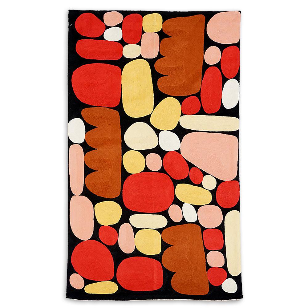 Rug, Wall Hanging, S, Wool, Aboriginal Design, Chainstitch, Kashmir, Australia, Fair Trade, Rocks, Keturah Zimran, Ikuntji Artists, Living