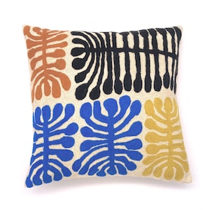Cushion Cover, 40 cm, Wool, Aboriginal Art, Design, Chainstitch, Kashmir, Australia, Fair Trade, Mitjili Napurrurla, Trees, Ikuntji Artists