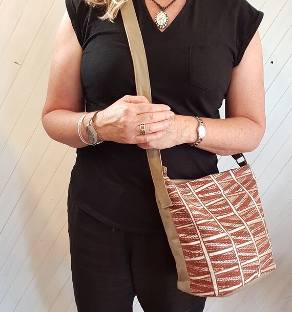 Nancy Crossbody Bag Aboriginal Art Hand Printed Fabric Etsy