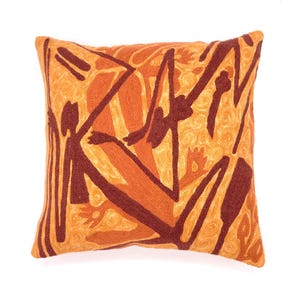 Cushion Cover, Aboriginal Art, 40 cm, Wool, Mimi, Chainstitch, Australia, Fair Trade, Gabriel Maralngurra, Injalak Arts, Home