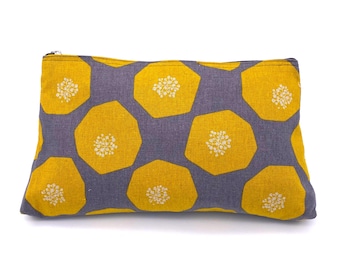 Zara M, Clutch, Japans, Linnen, stof, Etsuko Furuya, Bloeit, Echino, Kokka, Portemonnee, Kunst, Cosmetische, Gevoerd, Elegante, Botanisch, Clutch