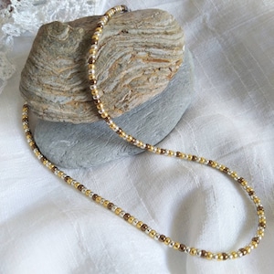 Metallic Miyuki Seed Bead Necklace: Gold, Silver, Bronze