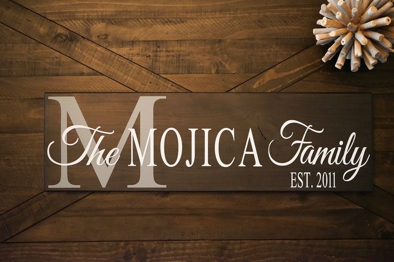Personalized Family Monogram Sign Customized Hanging Sign Personalized Sign Wall Art 24 Wall Decor Signs Family Display Picture