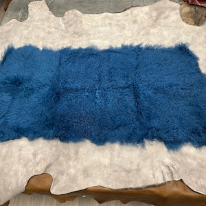 Tibetan Lamb - Aqua Blue, Fuschia