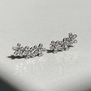 Pandora 925s ALE Sparkling Daisy Trio Stud Earrings Free Gift Box