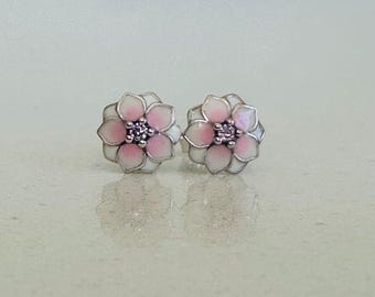 Pandora Magnolia Bloom Pretty Silver Stud Earrings 925s Ale