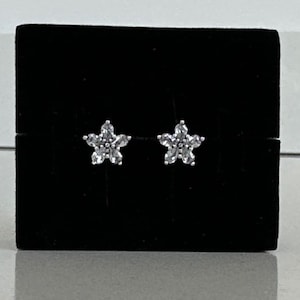 Silver 925s ALE Pandora Sparkling Flower Stud Earrings Free Gift Box