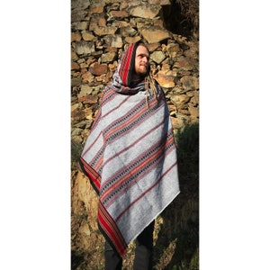 Tribal Shawl - Himalayan Shawl - Ethnic Shawl - Embroidered Shawl - Large Oversized Shawl