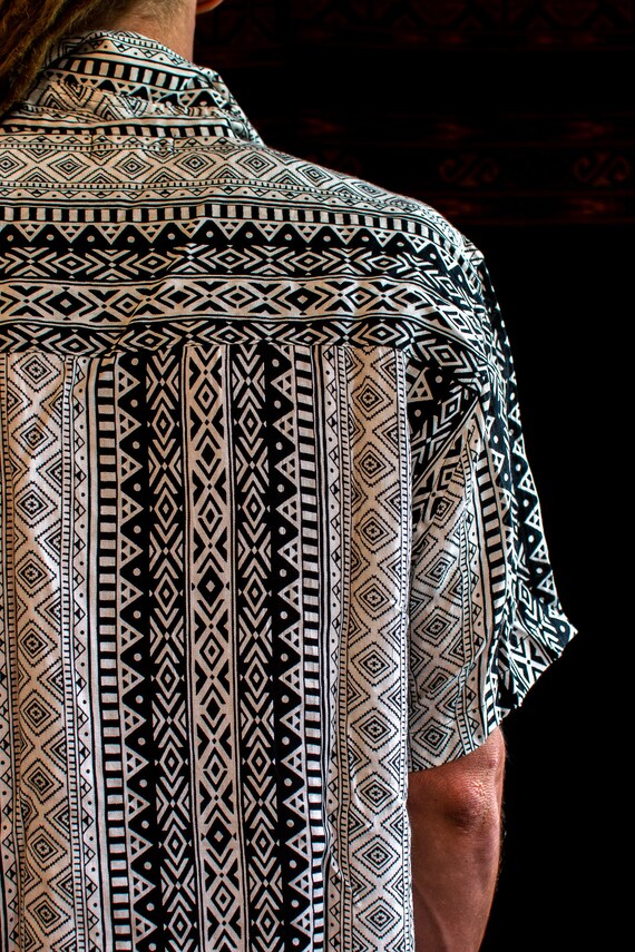 Chemise Manches Courtes Homme 100 Coton Motif G om trique Chemise