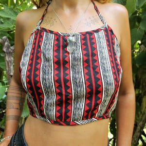 Block print Top • Festival Crop Top • Rayon Crop Top • Yoga Outfit • Tribal Outfit • Hippie top