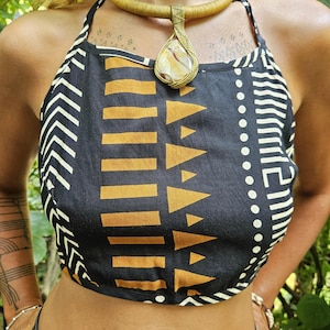 Block print Top • Festival Crop Top • Rayon Crop Top • Yoga Outfit • Tribal Outfit • Hippie top