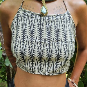 Block print Top • Festival Crop Top • Rayon Crop Top • Yoga Outfit • Tribal Outfit • Hippie top