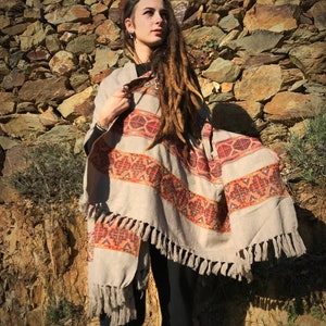 Tribal Shawl - Himalayan Shawl - Ethnic Shawl - Embroidered Shawl - Large Oversized Shawl