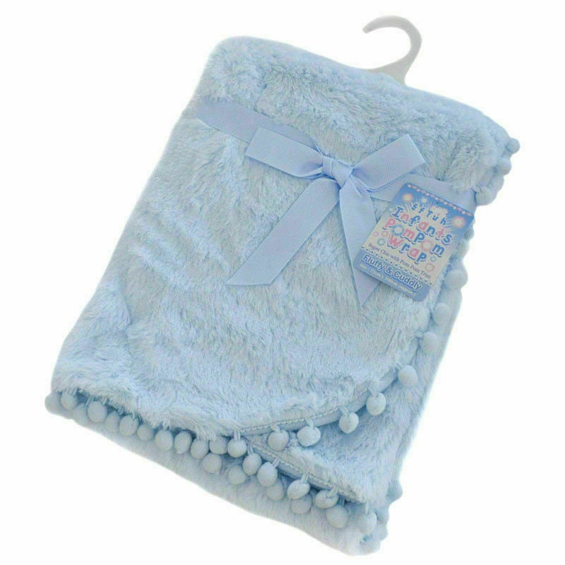 Personalised luxury baby Blanket pom pom trim high pile Etsy