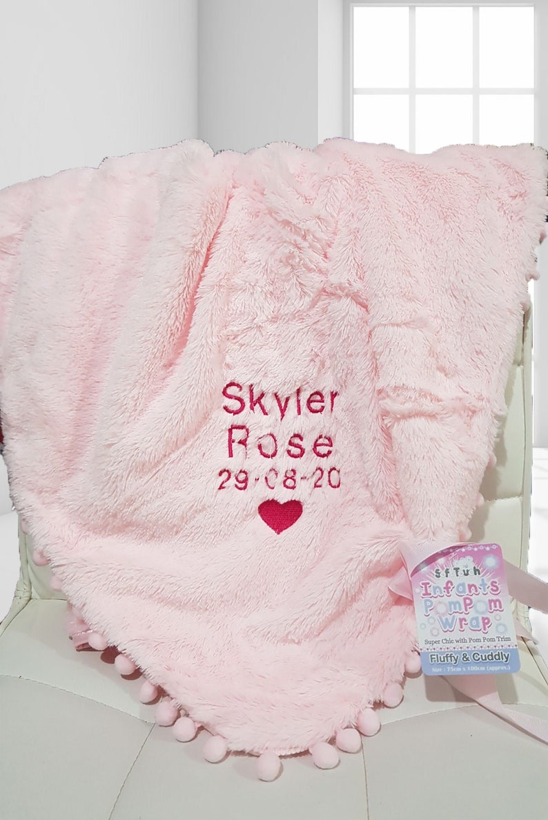 Personalized luxury baby Blanket pompom blank high pile fur Etsy