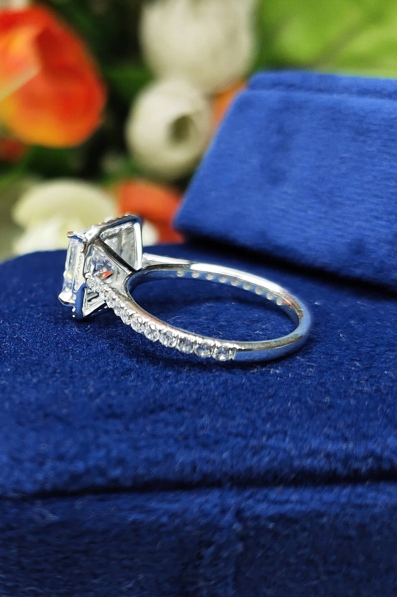 1.5 CT Princess Cut Engagement Ring Surprise Gift for Her Etsy