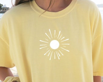 Sunshine Shirt, Comfort Colors TShirt, Soft Vintage Beach Tee, Cute Sun Summer Shirt