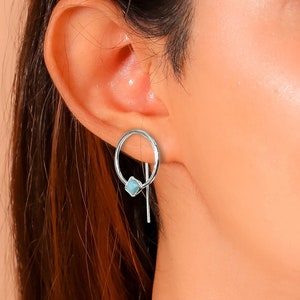 Natural Turquoise Gemstone Full Ear Earrings \ Minimal Ear Cuff \ Butterfly Climber \ Gold Ear Jacket \ Minimal Jewelry \ Ear Jacket Stud
