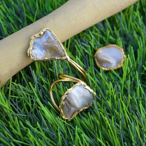 Natuurlijke zoetwaterpareloorbellen \ Oorknopjes \ Dangle Earring \ Statementoorbel \ Geboortesteenoorbel \ Zilveren sieraden \ Cadeau voor haar